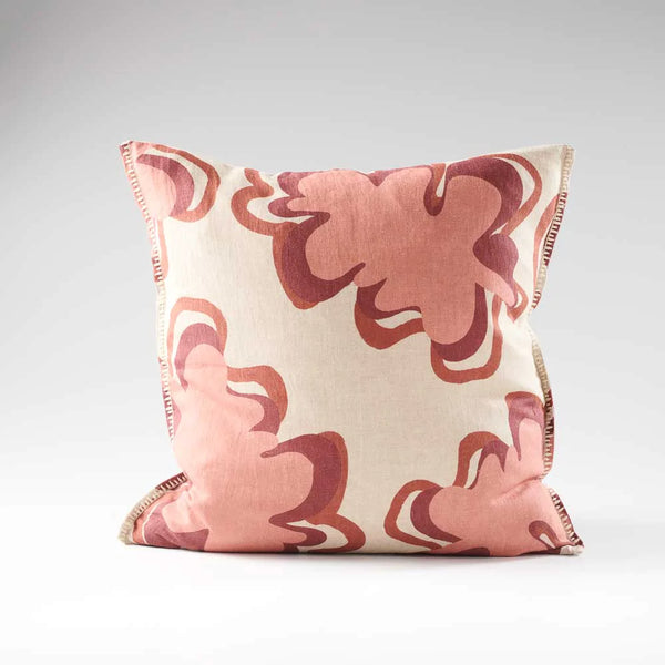 Gidget Linen Cushion - Natural/Rose