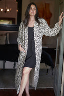 Linen Robe - Leopard