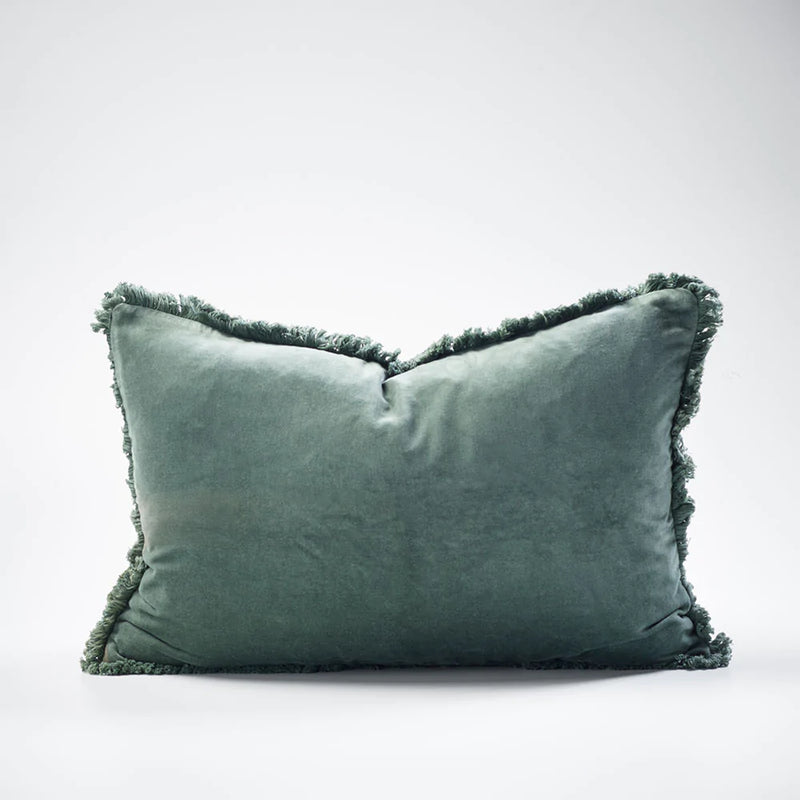 Lynette Boho Velvet Cushion - Khaki