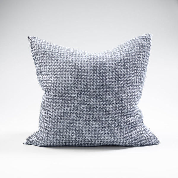 Ordonne Linen Houndstooth Cushion - Navy