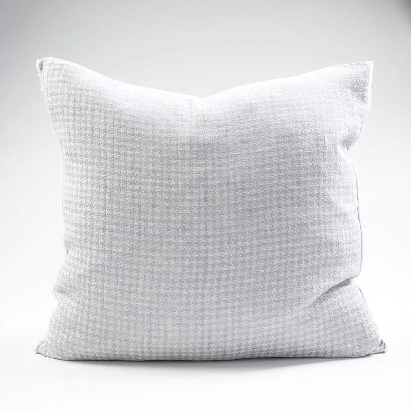 Ordonne Linen Houndstooth Cushion - Silver Grey