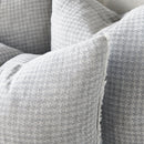 Ordonne Linen Houndstooth Cushion - Silver Grey