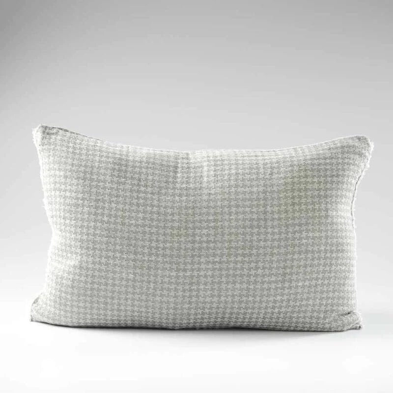 Ordonne Linen Houndstooth Cushion - Pistachio