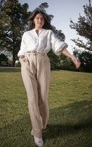 Linen Tailored Pants - Natural