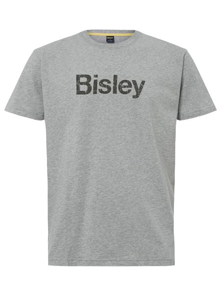 A grey coloured work tee for men with ribbed neck style. It is made up of lightweight and airy cotton fabric for ease of movement and comfort. Also comes with Bioscience Fresche microbial treatment.